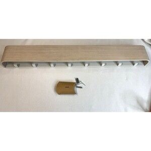 Kazai. Wall-Mounted Coat Rack 'Toke' Modern Hidden 8 hook WHITE OAK